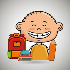 boy student bag color book vector illustration eps10