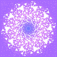 Mandala with sacred geometry symbols and elements. Alchemy, religion, philosophy, astrology and spirituality themes. Magic abstract sign. Geometric shapes. Violet colors.