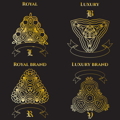 Luxury logo collection,Design for Boutique hotel,Resort,Restaurant, Royalty, Victorian identity, Hotel, Heraldic, Fashion,Club,education logo Full vector logo template.