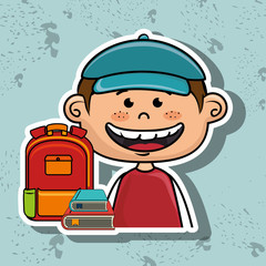 boy student bag color book vector illustration eps10