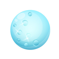 Blue moon isolated on a white background. Game Design. Vector illustration