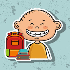boy student bag color book vector illustration eps10