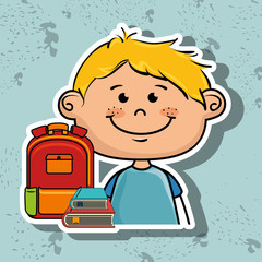boy student bag color book vector illustration eps10