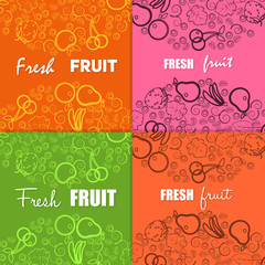 Vector set of logo design templates,  signs for identity, business cards ,advertising and promotion. fruit, organic products