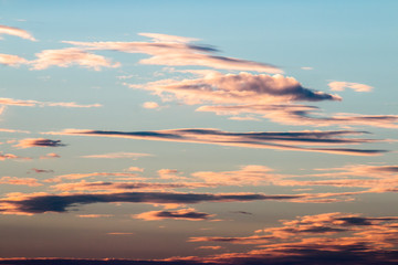 colorful dramatic sky with cloud at sunset