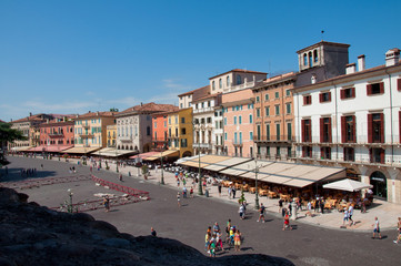 Verona -Piazza Bra vista dall'Arena