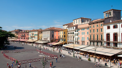 Verona -Piazza Bra vista dall'Arena