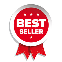 Best Seller badge with red ribbon
