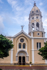 Fototapeta na wymiar San Francisco de Asis Church in Casco Viejo - Panama City, Panama