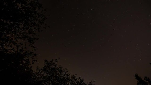 Stars motion over Bratislava, Slovakia at first September night, 