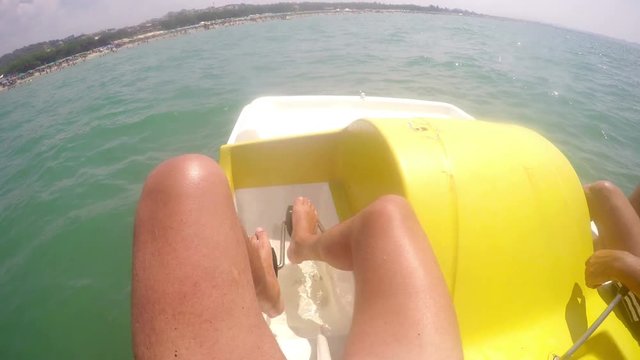Pedal boat ride POV