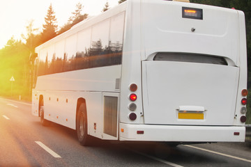 tourist bus goes on highway © Yuri Bizgaimer