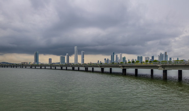 Panama City Skyline and Cinta Costera - Panama City, Panama