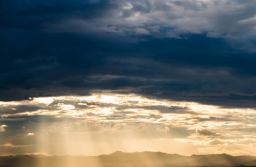 colorful dramatic sky with cloud at sunset
