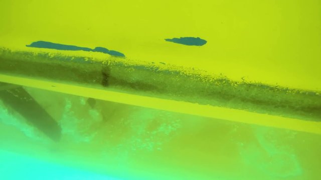 Pedal boat underwater view