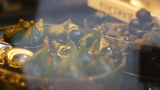 Fruit in syrup - figs, peaches, tangerines