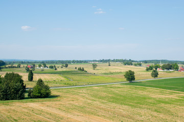 Fototapeta na wymiar Aerial Image Looking Over Rural Area In Gettysburg, Pennsylvania