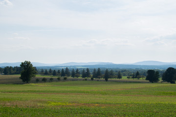 Fototapeta na wymiar Appalachian Mountains From a Distance in Gettysburg, Pennsyvania