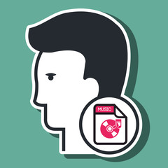 silhouette music icon vector illustration icon eps 10