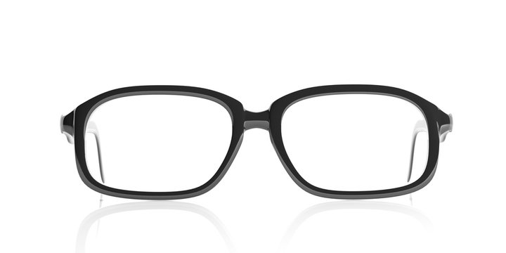Pair of glasses on a white background. 3d illustration	