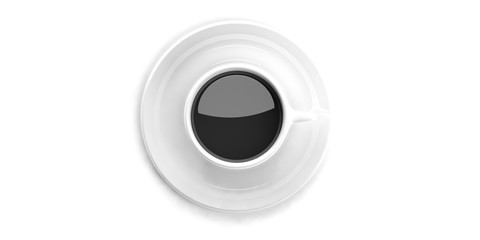 Cup of coffee on white background. 3d illustration