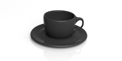 Cup of coffee on white background. 3d illustration