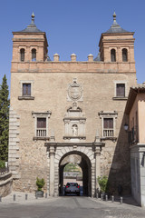 Driving by medieval city of Toledo, Spain