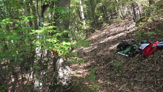 Extreme Mountain Biking On Dirt Mountain Forest Trail