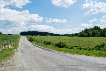 Fototapeta na wymiar Country Roads through Glen Rock, Pennsylvania