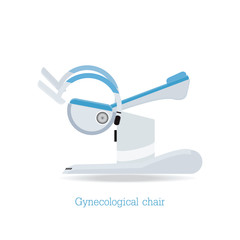Gynecological chair isolated on white.