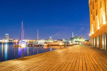 Long Exposure of Hendersons Wharf in Baltimore, Maryland