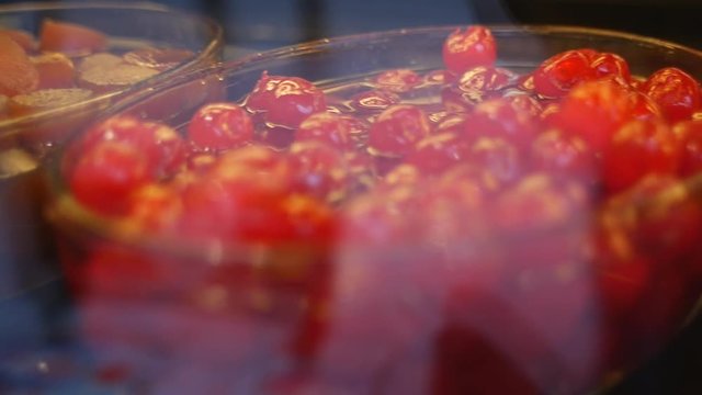 Fruit in syrup - cherries, figs, peaches, tangerines