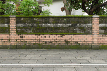Large blank billboard on a street wall, banners with room to add your own text