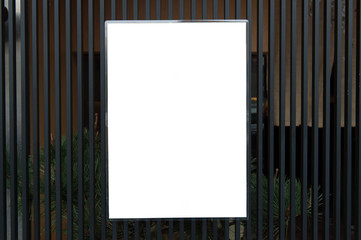 Large blank billboard on a street wall, banners with room to add your own text