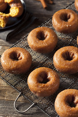 Homemade Glazed Autumn Pumpkin Donuts