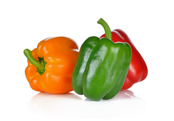 Sweet bell pepper isolated on white background