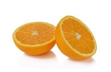 orange fruit slice isolated on white background