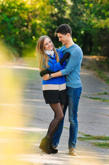 Fototapeta premium Falling in love. couple lovers autumn