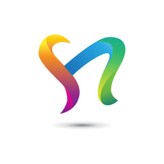 Abstract Colorful N Logo