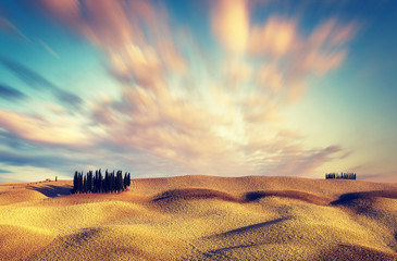 Obraz premium Tuscan autumn landscape,retro colors, vintage