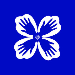 Palms of your hand on flower