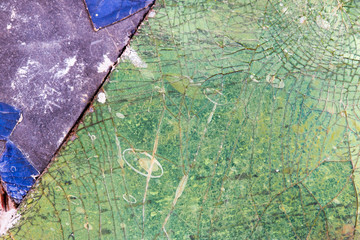 Colorful old stone mosaic on the wall.