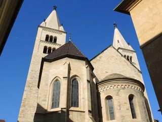 Fototapeta na wymiar St. George's Basilica in Prague, Czech republic. Christian cathedral