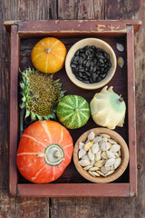 Autumn vegetables and fruits