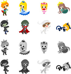 Cute icons of various fairy tales