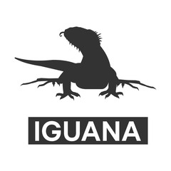 silhouette iguana with tongue out