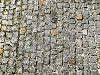 Granite cobblestoned pavement texture