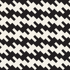 Vector Seamless Black And White Lines Ethnic Pattern