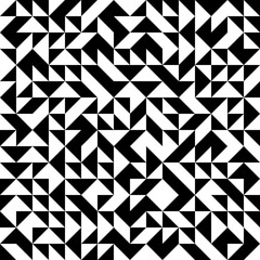 Raster Seamless Black And White Geometric Pattern