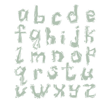 hand drawn letters of latin font